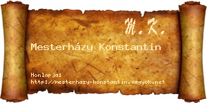 Mesterházy Konstantin névjegykártya